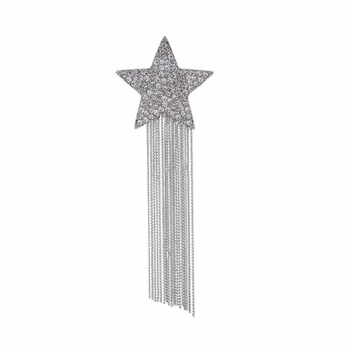 Broche étoile argentée avec franges pour accessoiriser une robe de soirée