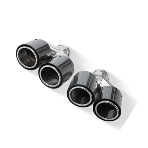 Embout pot d'échappement carbone noir brillant double sortie ID51