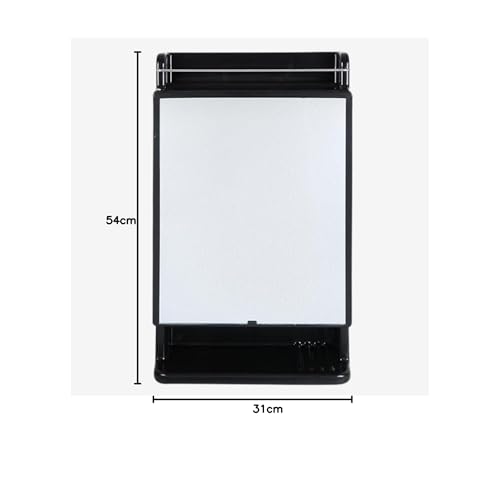 Image of BRANCO Bathroom Cabinet with Mirror | Storage Organiser | Strong Plastic Bathroom Shelves Wall Mounted | Mirror Cabinet (Black)