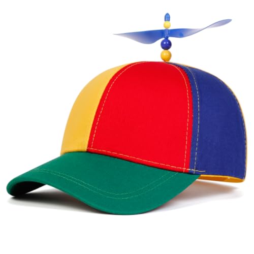 SPGRDER Detachable Rainbow Helicopter Baseball Cap Classic Adult Propeller Hat Adjustable Cute Baseball Cap Snapback Hat for Fun Events