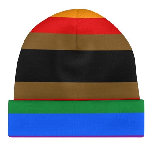 Philadelphia Pride Flag Kids Beanie Hat for for Girls Boys Children Cap Winter Knitted Chemo Cancer Headwear Accessories Gifts Decoration Black4