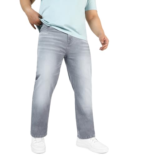 Image of Urbano Plus Men Mid Rise Regular Fit Washed Jeans Stretchable