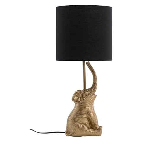 firstchoicelighting Gold Elephant Table Lamp with Shade Cover