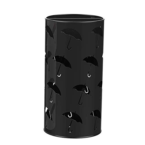 Porte-parapluie rond design chic en métal noir durable