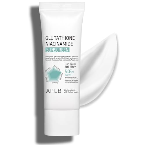 APLB Sonnencreme LSF 50+ PA+++, Glutathion und Niacinamid, mit Centella Asiatica Extrakt, 40 ml