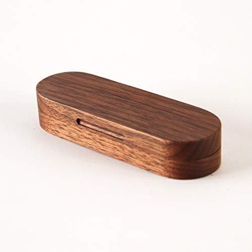 SASAKI Seal Case Portable Wooden Seal Case Japan 1.96×0.59 Inch Storage Brown Walnut Wood