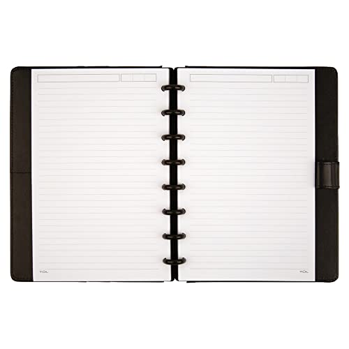 Tul Custom Note-Taking System Discbound Notebook, Junior Size, Leather Cover, Black #TOP1