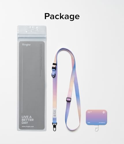 Image of Ringke Holder Link Snap Hook Lanyard [Crossbody Strap + Tether Tab] Adjustable Anti-Theft Shoulder Neck Strap with Durable Nylon Weave Patch for Universal Phone Cases - Maple Brown