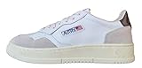 AUTRY Scarpe Sneakers da Uomo in Pelle e camoscio AULM LS15 Bianco e Teak (Sistema Taglie Calzature EU, Adulto, Numero, Media, 43)