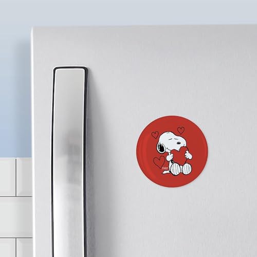 Imán redondo para refrigerador Snoopy Peanuts 2.25 pulg miniatura 3