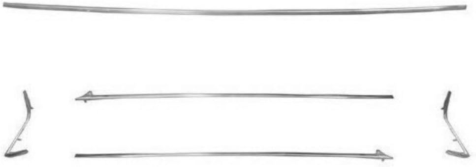Compatible with Convertible Hardtop Wagon Vinyl Top Moldings 7-pcs Set Chrome Steel M1463 Easy to install