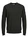 JACK & JONES Herren Jjebasic Knit Crew Neck Noos Pullover, Forest Night/Detail:Twisted with Black, L