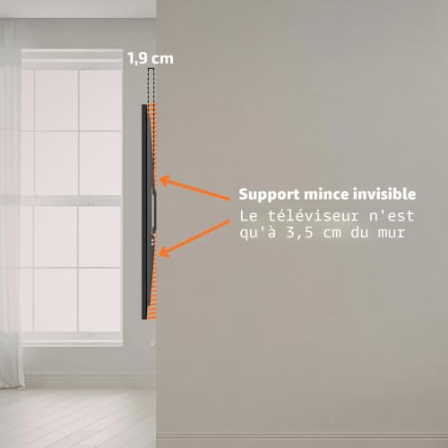 Support TV mural fixe de 60" à 100" (Extra Slim) pour fixation murale - 4