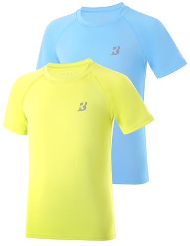 Roadbox Boys Rash Guard Swim Shirt 2Pack UPF 50+ Sun Protection Short Sleeve Quick Dry Rashguard Water Shirt for Kids