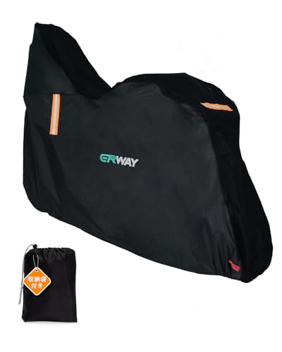 ERWAY 自転車カバー 子供乗せ ハイバック 防水 厚手 420D 破れにくい 電動自転車対応 ママチャリ カバー ファスナー付き 29インチまで対応 雨避け レインカバー 飛ばない 盗難防止 台風/大雨/紫外線/ホコリ対応 装着簡単 収納袋付き(ブラッ