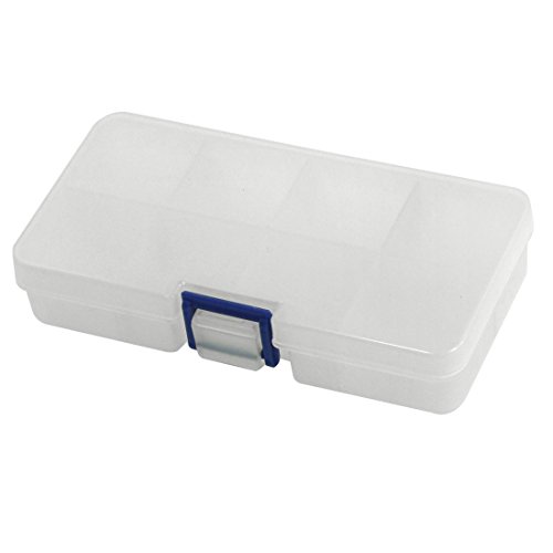 sourcing map Mini Caja de almacenamiento de componentes piezas de hardware de 8 ranuras ajustable blanco claro