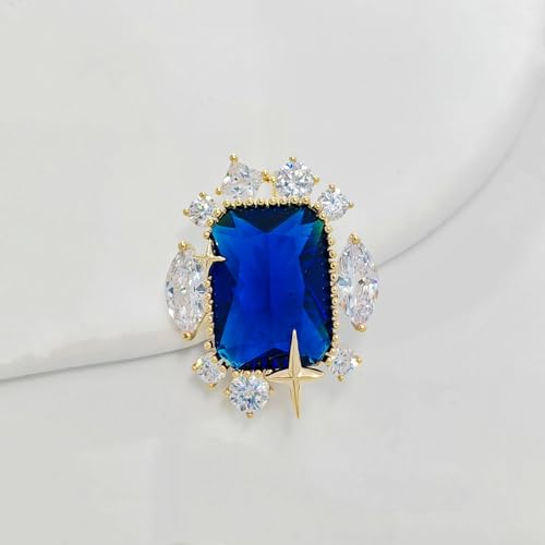 Image of Stunning Cluster Stylish Blue Green Stone Art Deco Collar Pin Lapel Accessory