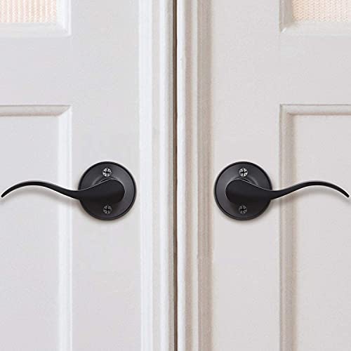 Ohuhu Keyed Door Knob Lever With Lock And Key+Dummy Door Knob, Closet Door Handle, 2 Pieces Door Lever #TOP6