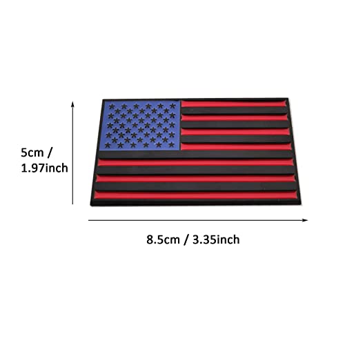 Image of 1Pc American Flag Sticker Decal 3.35 inch Metal Flag Car Stickers Emblem Bumper Stickers Logo for Vehicle Car Fender Side Tailgate USA US Flags Decals for Trucks Motorcycle 3D Badge (Black Blue red)