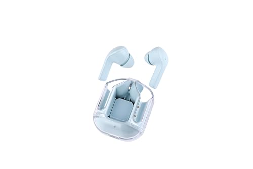 NK Auriculares Inalámbricos Bluetooth TWS - Pantalla LED, Estuche con Funda Silicona, hasta 15h de Uso + Cordón, Color Azul