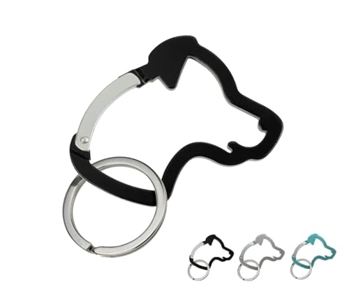 NETPROSHOP Katze oder Hund als Schlüsselanhänger mit Karabiner aus Aluminium,