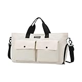 Reisetasche für Damen und Herren, Fitness, Übernachtung, Krankenhaus-Training, Weekender, mit Schuhfach, Reisen, großes Fassungsvermögen, Fitnessgepäck, Fitnessstudio, Training, Sport, beige