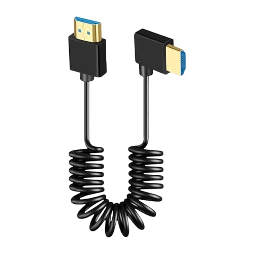 Generisch Cable de monitor de cámara, cable en espiral para pantallas portátiles | Cable alargador elástico delgado para fotografía de estudio espacios estrechos