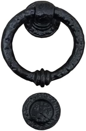 Shristy Hardware "Jasher" Black Antique Iron Door Knocker for Door Front - Exterior for Home Iron Door Knocker - (Pack of 1 Black Powder Coated Finish)