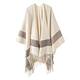 Générique Poncho Châle Femme Écharpe Cape Épaissie Elégant Chaud Hiver Grand Taille Foulard Chaud Ouverture Cachemire d'imitation Douce Châle Cadeau de Noël pour Femme