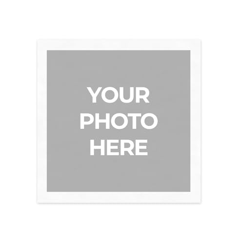 Custom Photo Luncheon Napkins / 100 Personalized Picture 3-Ply Paper Printed Uncoined White Napkins / 6 1/2'' x 6 1/2'' Folded Event Image Logo Dinner Napkin/Made In The USA