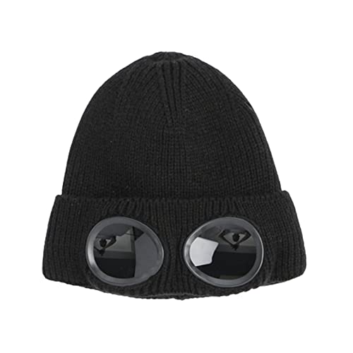 Goggle Beanie Goggle Hat Mask Winter Sports Outdoor Knit Beanie Warm Hat Black Tphs134558 #TOP4