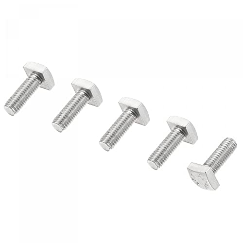 Image of uxcell Square Head Bolt, 5pcs M8x20mm Fully Thread 304 Stainless Steel Grade C Square Machine Screws