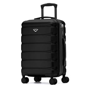 Carry On Suitcase 22x14x9 Hardside Built In TSA Lock & USB Port Lightweight Luggage Silent Double Spinner Wheels Maximum Overhead Carry-On Bag For American & United Approved Airlines