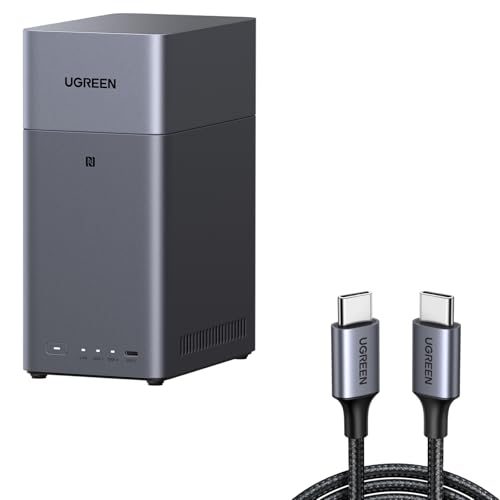 UGREEN NAS DH2300 2�x�CNAS�o���h�� USB Type C �P�[�u�� �t�� NFC�����^�b�`�ڑ�?? 4K����Đ����x�� �ő�60TB�̃X�g���[�W 4GB RAM �I���{�[�h ���������� �o�b�N�A�b�v ���S�Ҍ��� �����ݒ�ȒP ??2�N