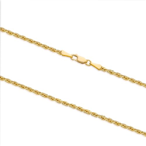 14K Yellow Gold Rope Link Chain Dainty Yellow Gold Necklace for Women and Men with Lobster Clasp2