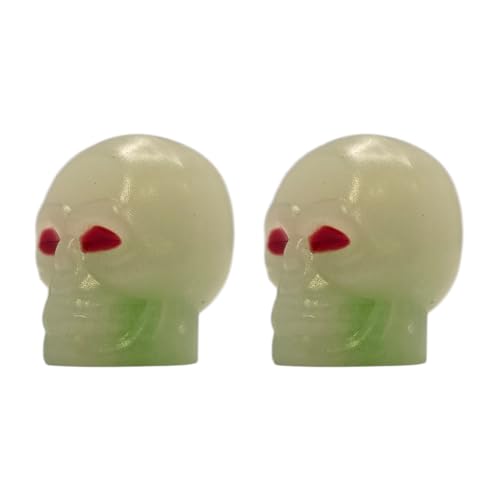 cyclingcolors 2 tapas de válvula tapa de válvula calavera fosforescente para válvulas Schrader de neumáticos de bicicleta, motocicleta, coche, quad, patinete eléctrico, verde