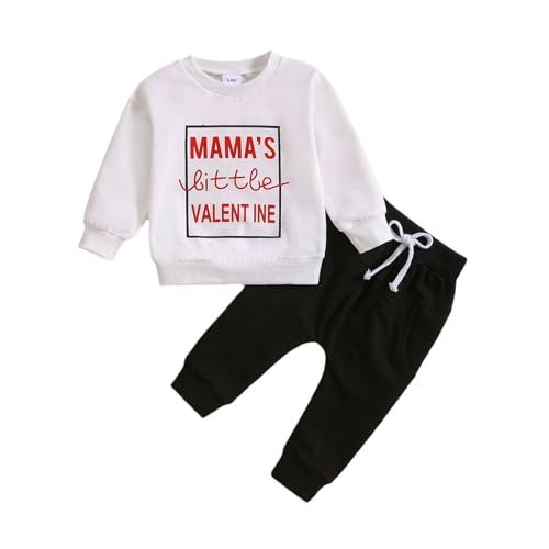 Conjunto de 2 piezas para niños de mangas largas y pantalones cómodos con letras estampadas
