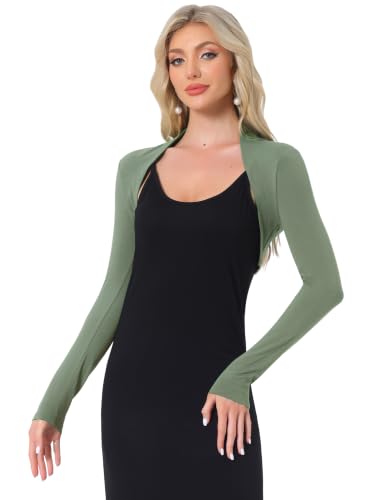 Image of Allegra K Elegant Shrugs for Women Long Sleeve Open Front Bolero Shrug