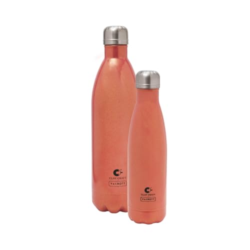 Image of Clay Craft Vacbott Fiesta Double Wall Combo Set of 2 (500ml, 1000ml)|18 Hours Hot and 24 Hours Cold Vacuum Insulated Flask Bottle|Steel Bottle|Travelling|BPA-Free|BIS Certified|1Year Limited Warranty