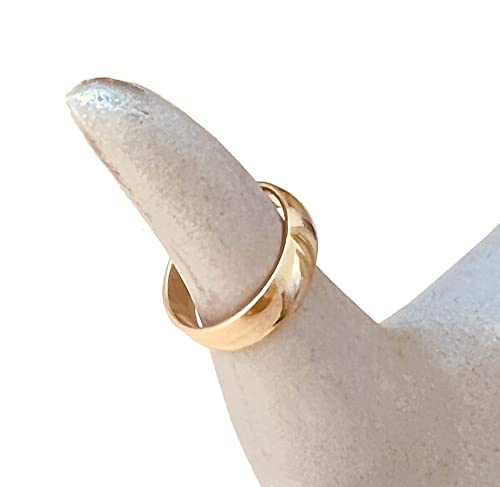 TOE RINGS & THINGS | Bold Gold Adjustable Comfort Fit Toe Ring | Smooth Wide Band 14k Gold Filled Toe Rings for Women or Men4