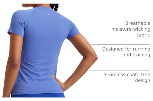 Image of CRZ YOGA Seamless T-Shirt Hip Length | Training, Chafe-Free, Slim Fit, Raglan Sleeves, Mesh Vents, Workout, Short Sleeve Tops for Women