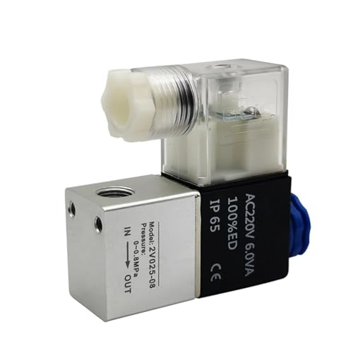 Electrovanne pneumatique 2V025-08 normalement close compacte 1/4" à commutation rapide