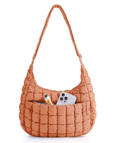 Image of BAGSMART Quilted Crossbody Bags for Women, Travel Purses Hobo Shoulder Bag | Fits 12.9 inch iPad, Long Adjustable Strap, Puffer Purses for Commute Daily Use Travel Essentials, Inner Pockets, Water-resistant