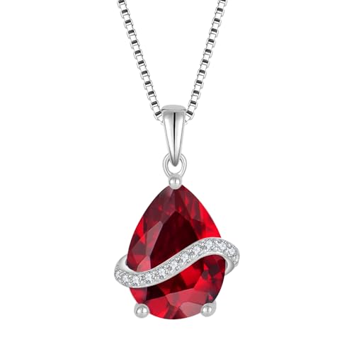Teardrop Necklace for Women 925 Sterling Silver Birthstone Necklace Pendant Jewelry Gifts for Her