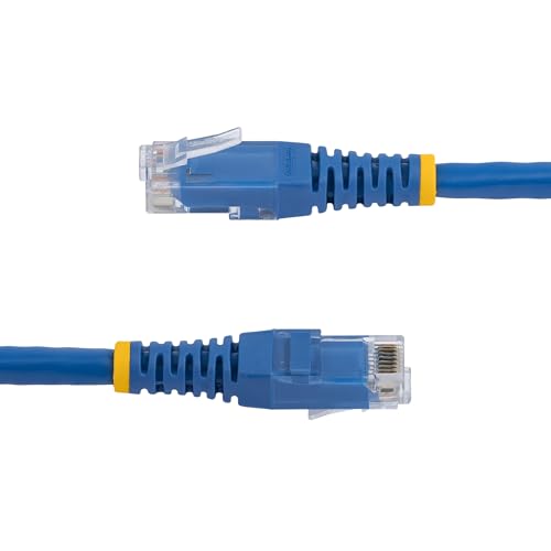 Image of StarTech.com 1 ft. CAT6 Ethernet Cable - 10 Pack - ETL Verified - Blue CAT6 Patch Cord - Molded RJ45 Connectors - 24 AWG Copper Wire - UTP Cable (C6PATCH1BL10PK) | 10 Pack, 24AWG copper, Patch Cable, Ethernet Cord, ETL Verified, Molded, Wire, Connectors, UTP