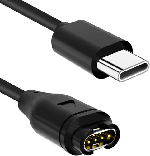 Carregador USB C compatível com carregador Garmin Watch, cabo de carregamento de sincronização de da