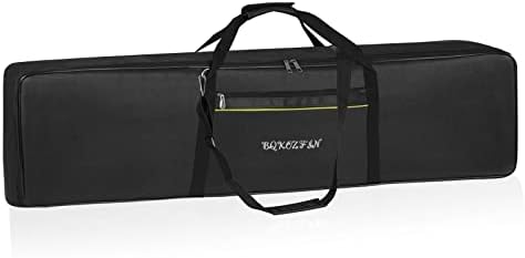 BQKOZFIN 88 Key Keyboard Gig Bag, Portable Padded Electric Piano 88 Keyboard Case 600D Nylon Oxford Cloth with 10mm Cotton Case Gig Bag (Black)