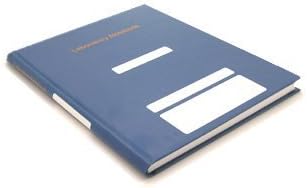 BookFactory Write-On Laminated Blue Lab Notebook - 168 Pages (.25'' Ruled Format), 8 7/8'' x 11 1/4'', Blue Laminate Cover, Section Sewn Hardbound (Made in USA)