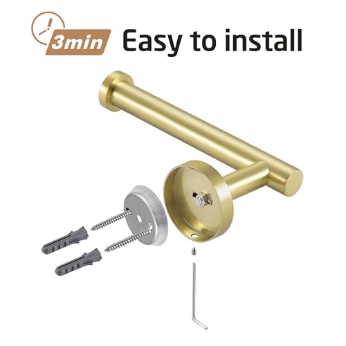 Image of KES Brushed Gold Toilet Paper Holder, SUS304 Stainless Steel, Wall Mount
