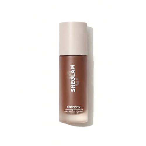 SHEGLAM Skinfinite Hydrating Foundation Flawless Dewy Foundation Hydrating Coverage Invisible Pore Concealer Pore-less Non-Greasy Lightweight Natural Soft Liquid Foundation-Acorn